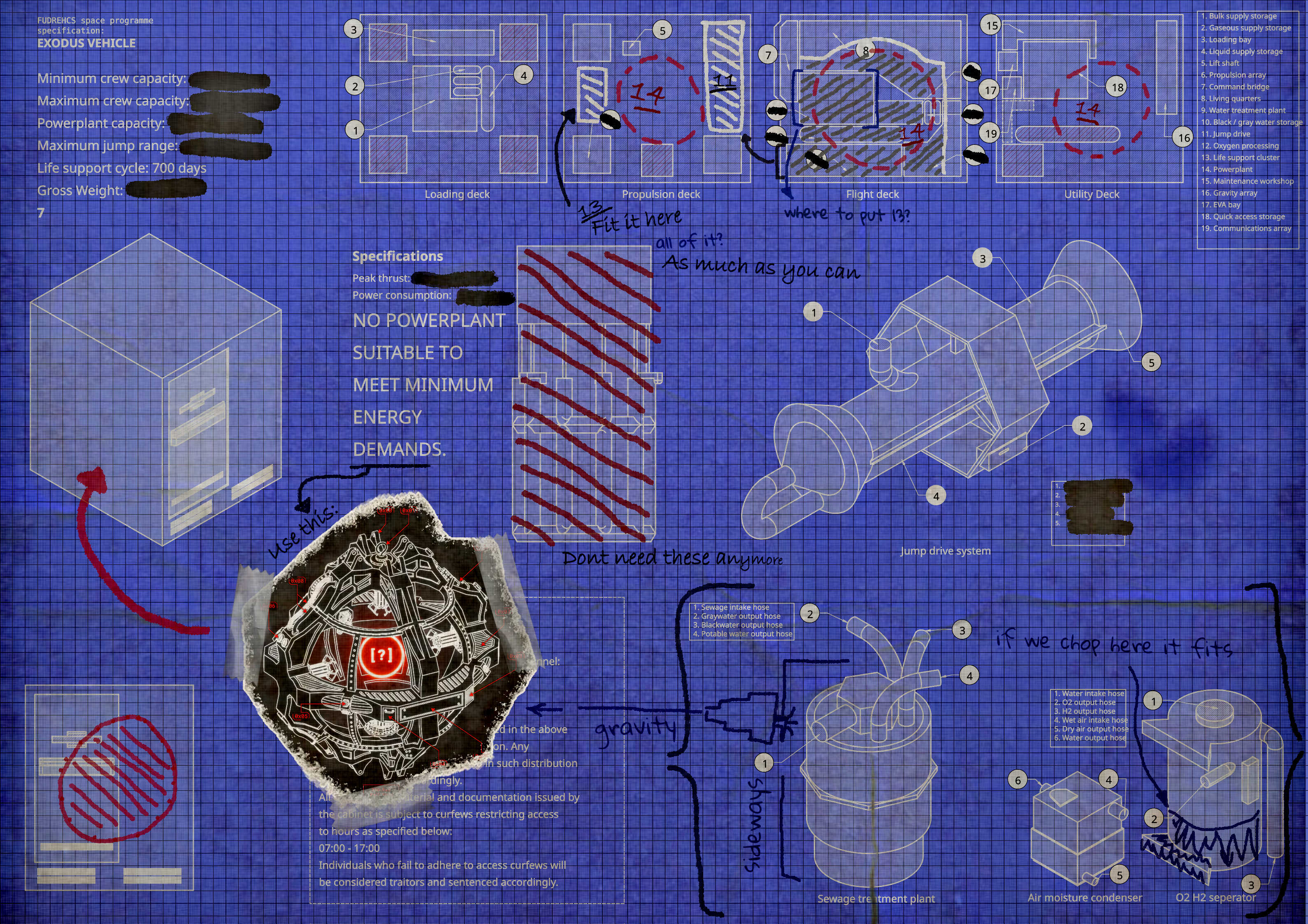 Innitial schematic of the FUDREHCS exodus vehicle